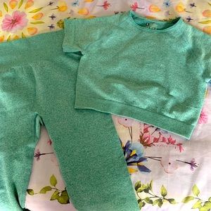Teal women’s 2 piece workout set